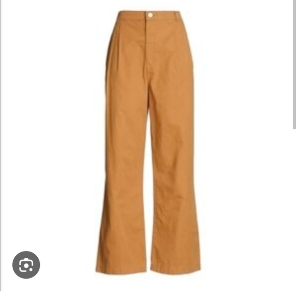 Frame Denim Pants - Frame Twill pleated tan wide leg pants